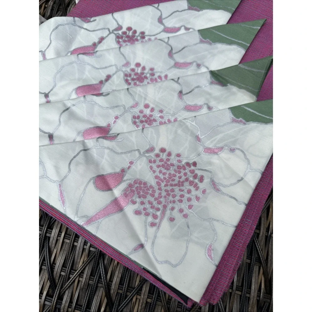 Vintage Jim Thompson Thai Silk Table Linens 8 Placemats 8 Napkins NOS Botanical